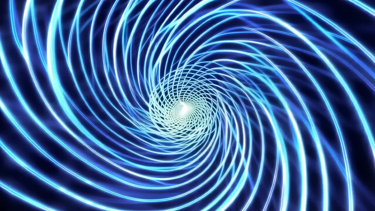 Spiraling Blue Sci-Fi Light Trails Loop Background