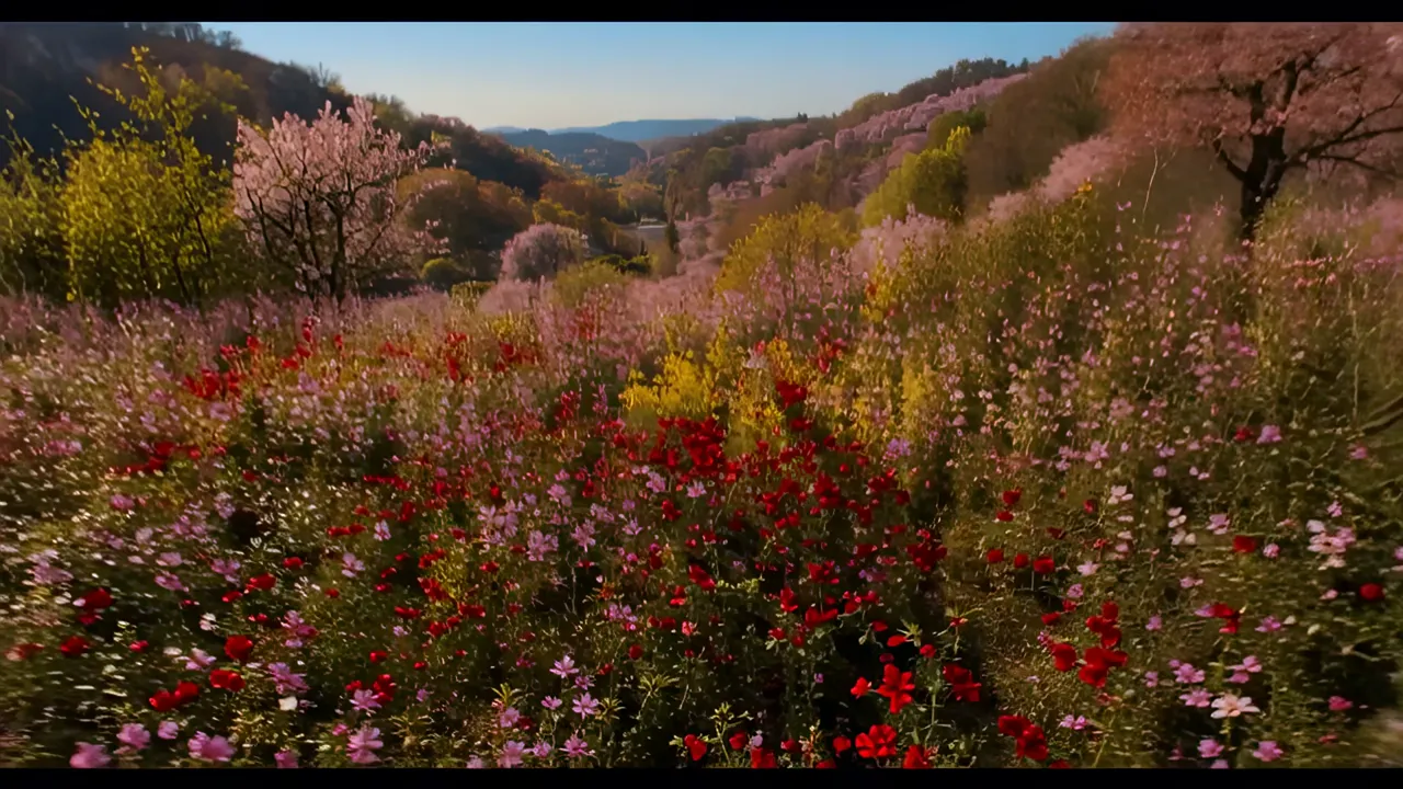 Spring Wildflowers Growing Amidst Tree Roots