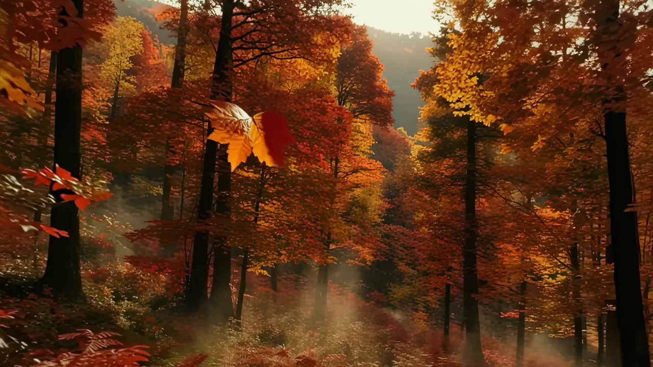 Stunning Autumn Forest Colors with Red and Yellow Leaves