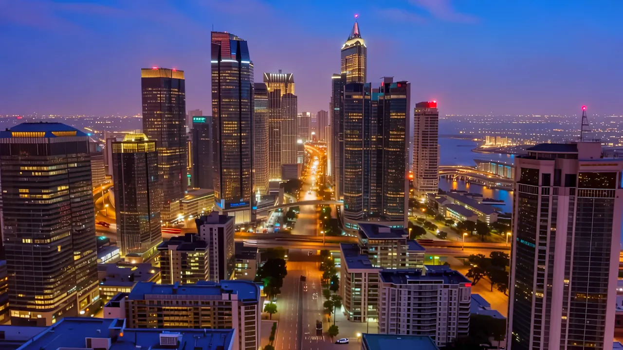 Stunning Dubai Marina and Downtown Skyline at Dusk