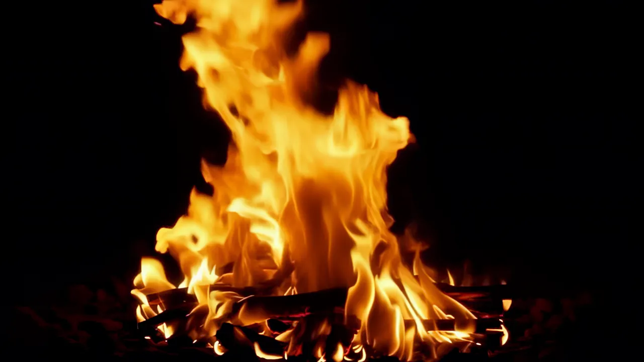 Swirling Fire Vortex Filling the Frame