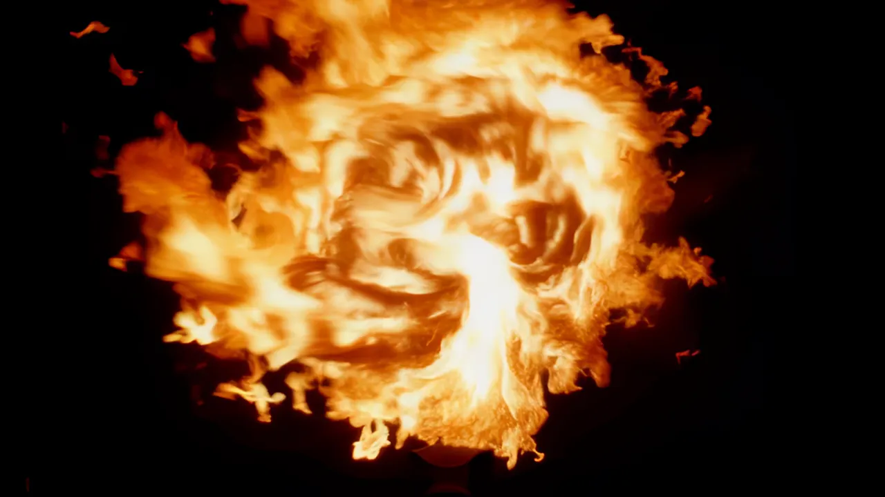 Swirling Fire Vortex Filling the Frame