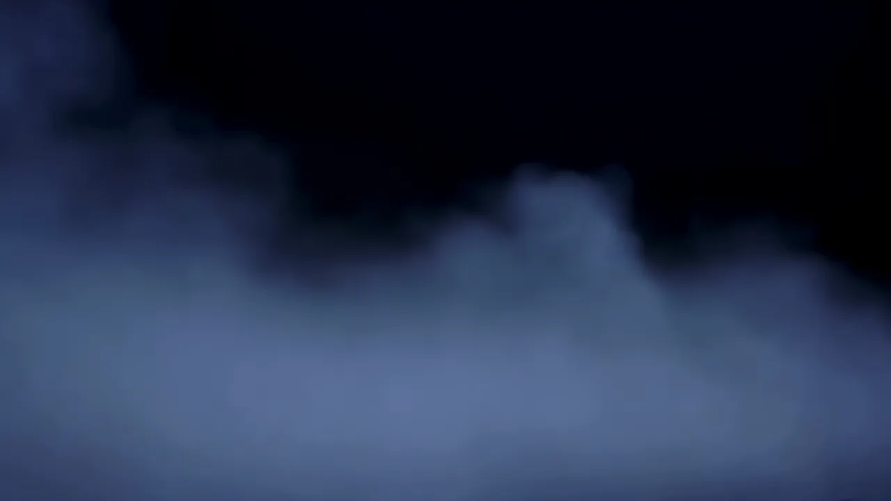 Thick Fog Spreading Horizontally Against a Black Background