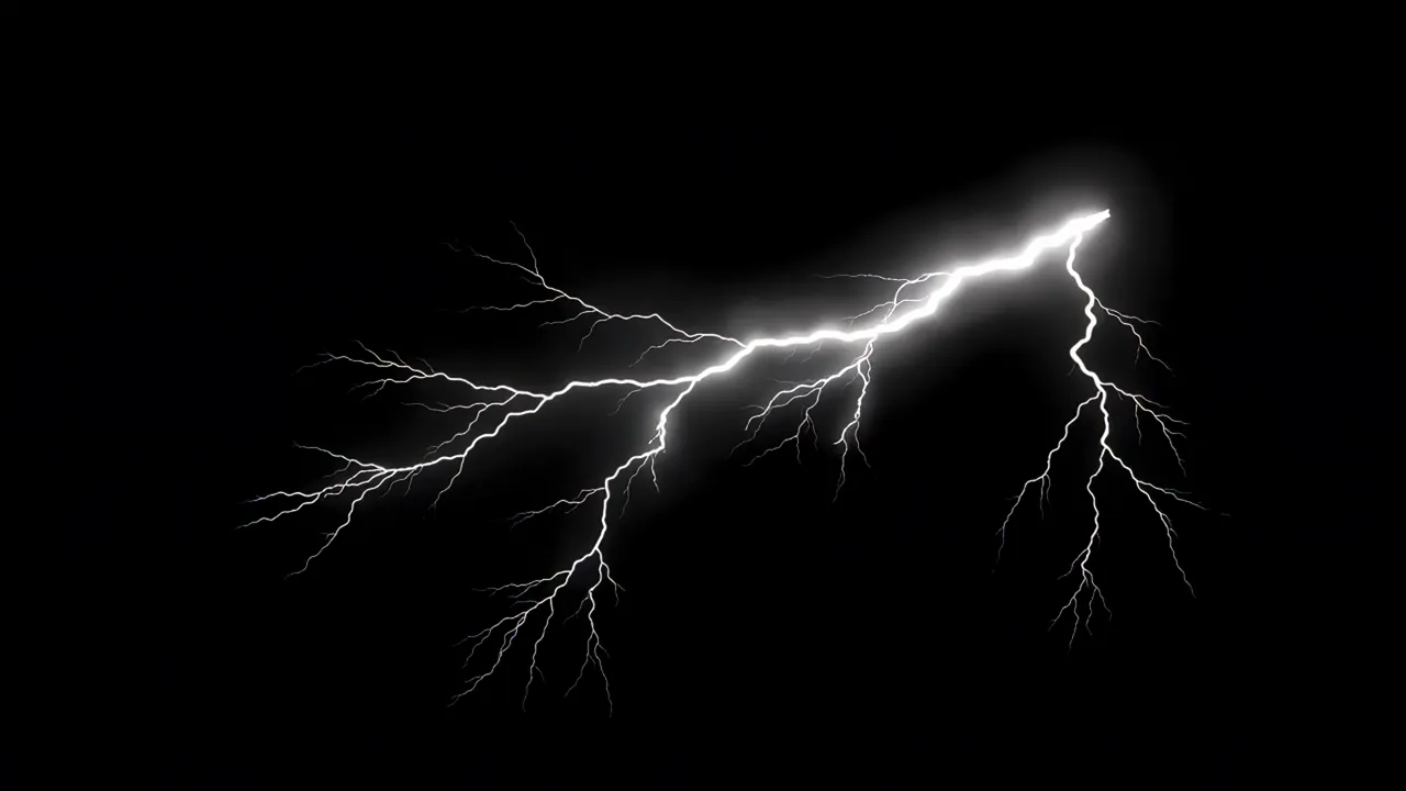 Thick Lightning Bolt with Branching Tendrils