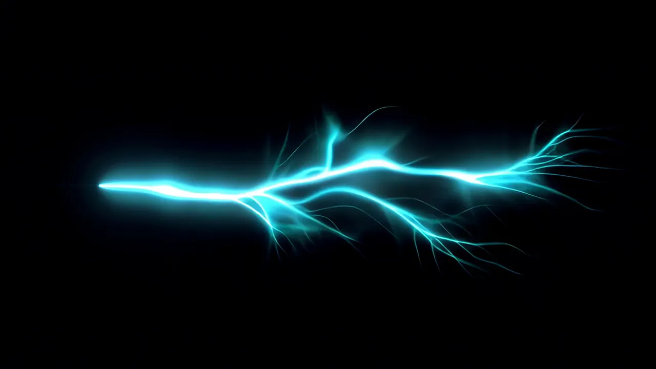 Thick Lightning Bolt with Branching Tendrils