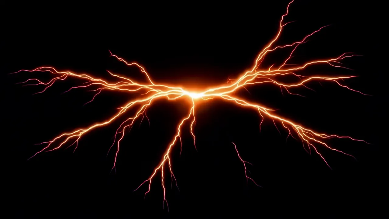 Thick Lightning Bolt with Branching Tendrils