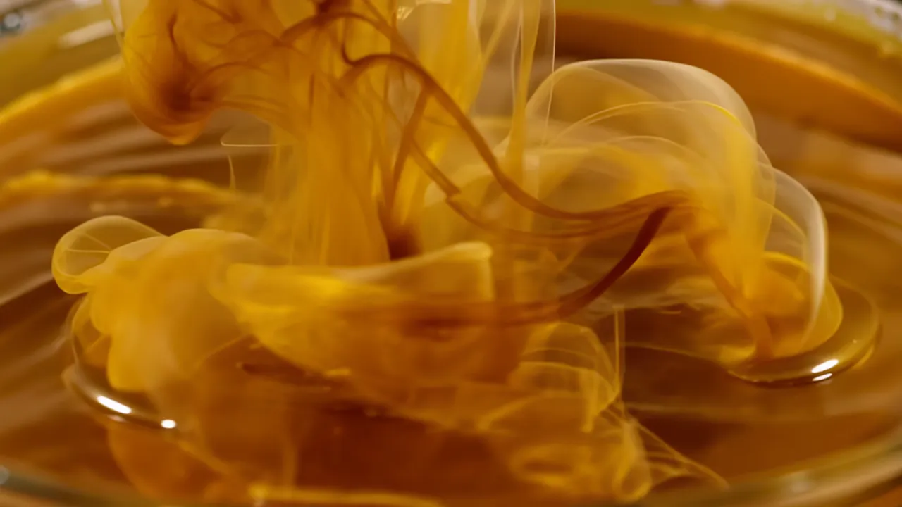 Thick Oil Paint Dissolving and Swirling in Water