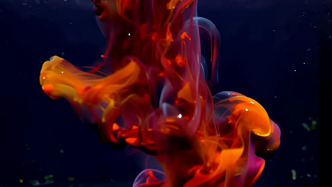 Thick Oil Paint Dissolving and Swirling in Water