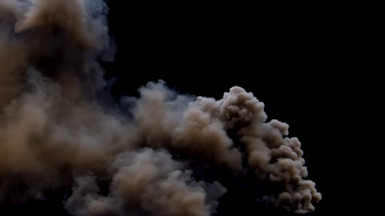 Thick Smoke Rolling Along the Ground