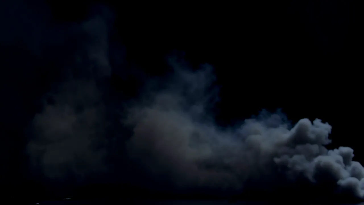 Thick Smoke Rolling Along the Ground