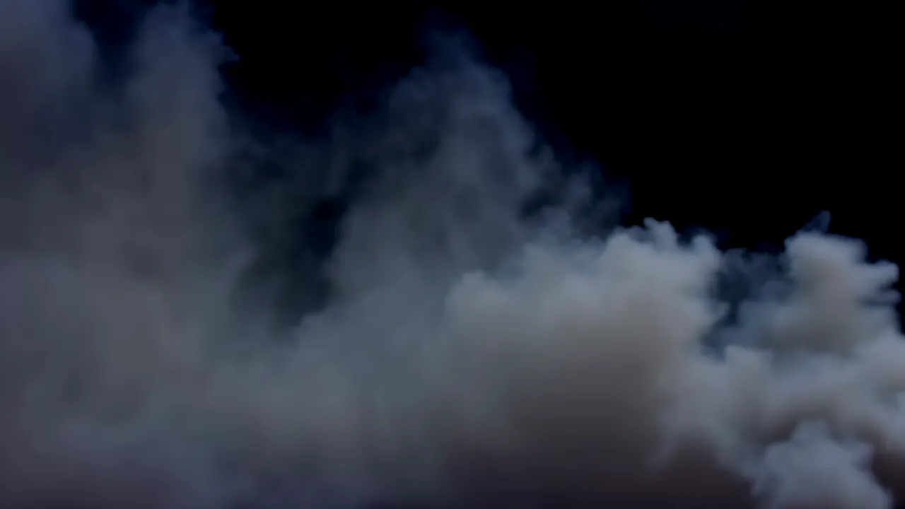 Thick Smoke Rolling Along the Ground Level