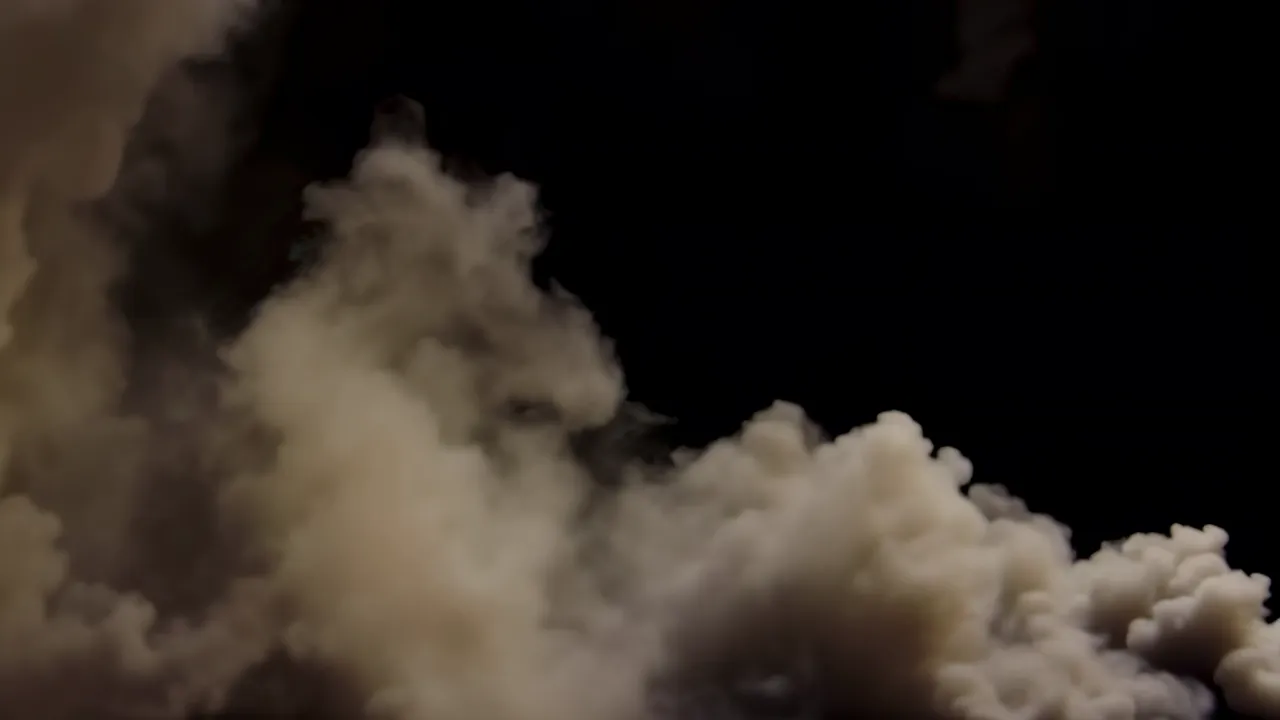 Thick Smoke Rolling Along the Ground