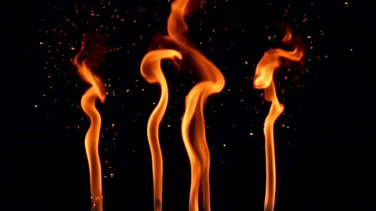 Thin Smoke Wisps Rising in Parallel Columns