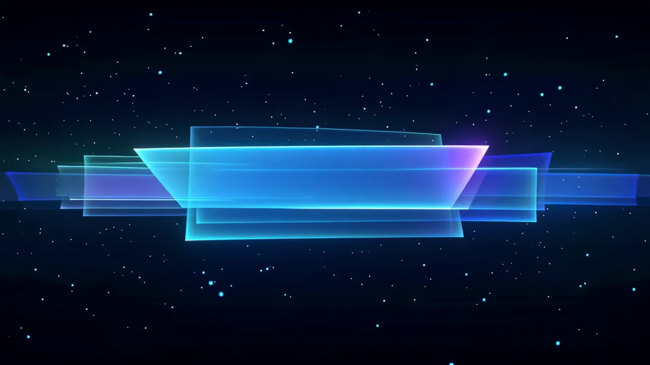 Translucent Blue Light Layers in Dark Space