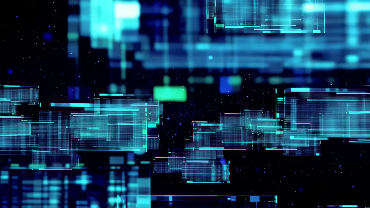 Translucent Blue Light Layers in Dark Space