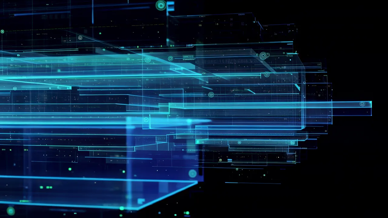 Translucent Blue Light Layers in Dark Space