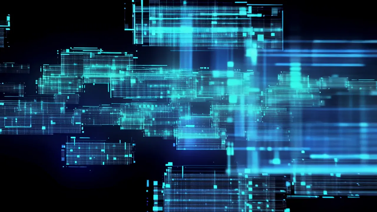 Translucent Blue Light Layers Over Dark Background