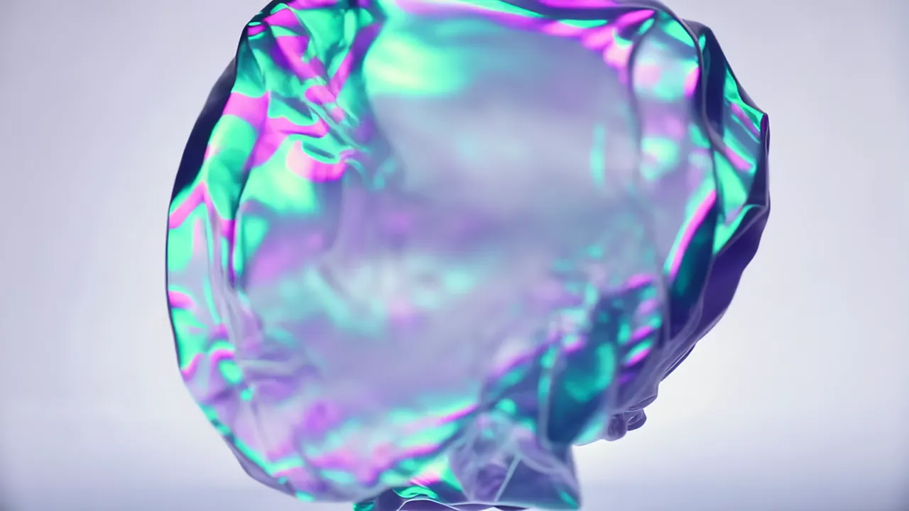 Translucent Iridescent Material Morphing Abstract
