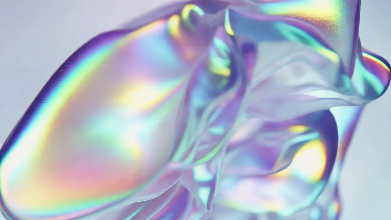 Translucent Iridescent Material Morphing Softly