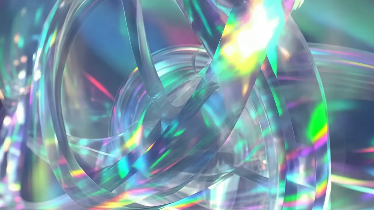 Translucent Masses Shifting and Dissolving in Rainbow Light