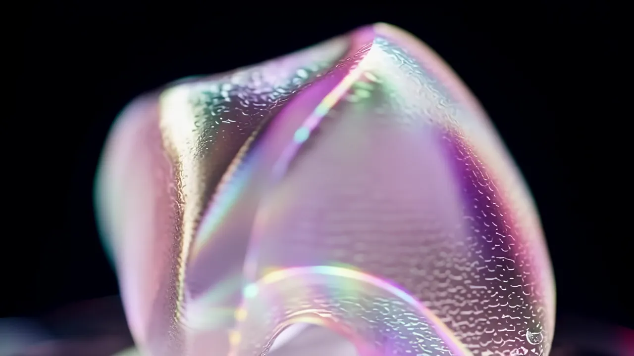 Translucent Masses Shifting in Rainbow Colors