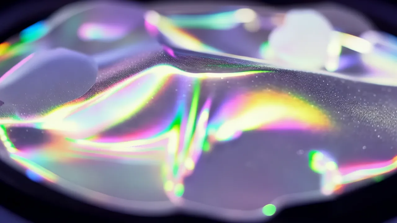 Translucent Masses Shifting with Soft Rainbow Colors