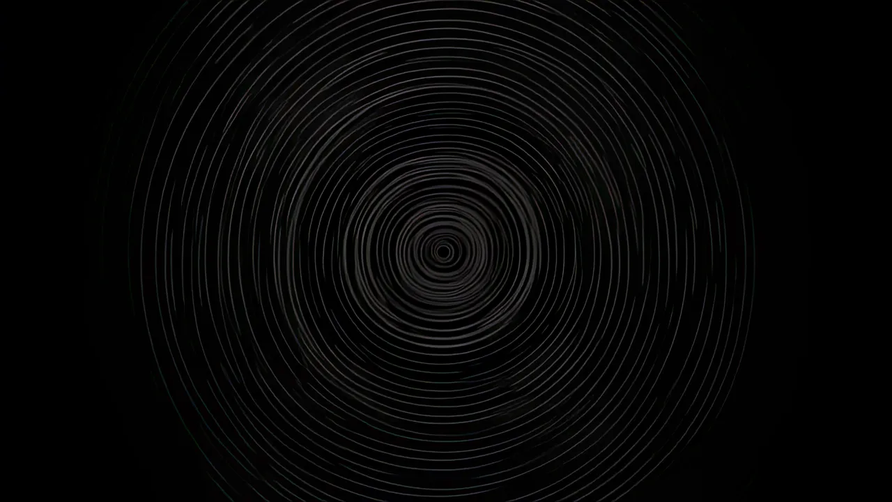 Undulating Concentric Oval Rings on Black Background