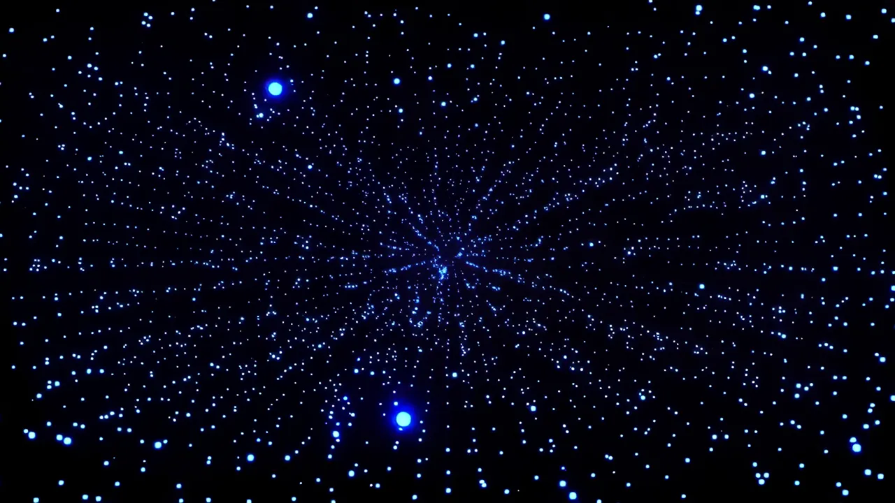 Vast Field of Interconnected Light Points Breathing and Shifting
