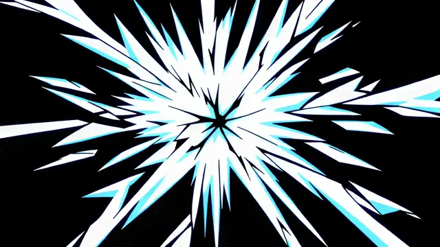 VFX Burst of White Energy Shards on Black Background