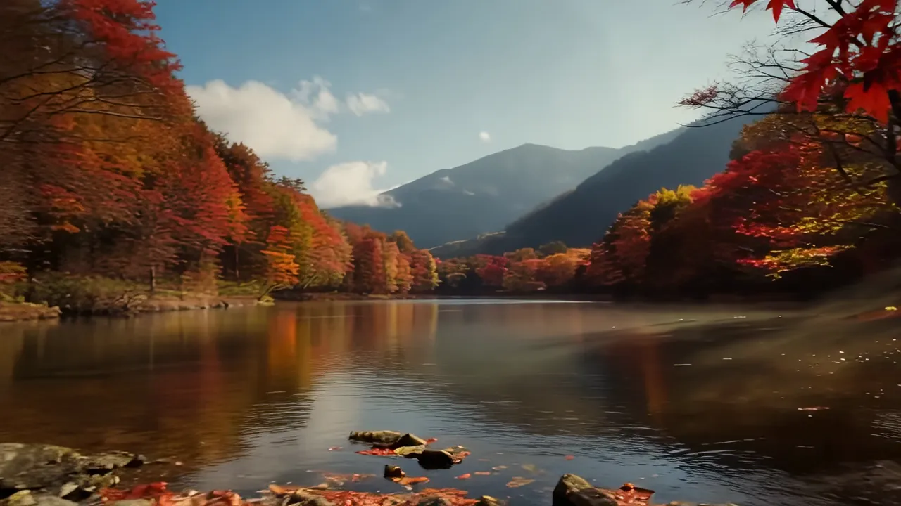 Vibrant Autumn Foliage in Japanese Maple Forest
