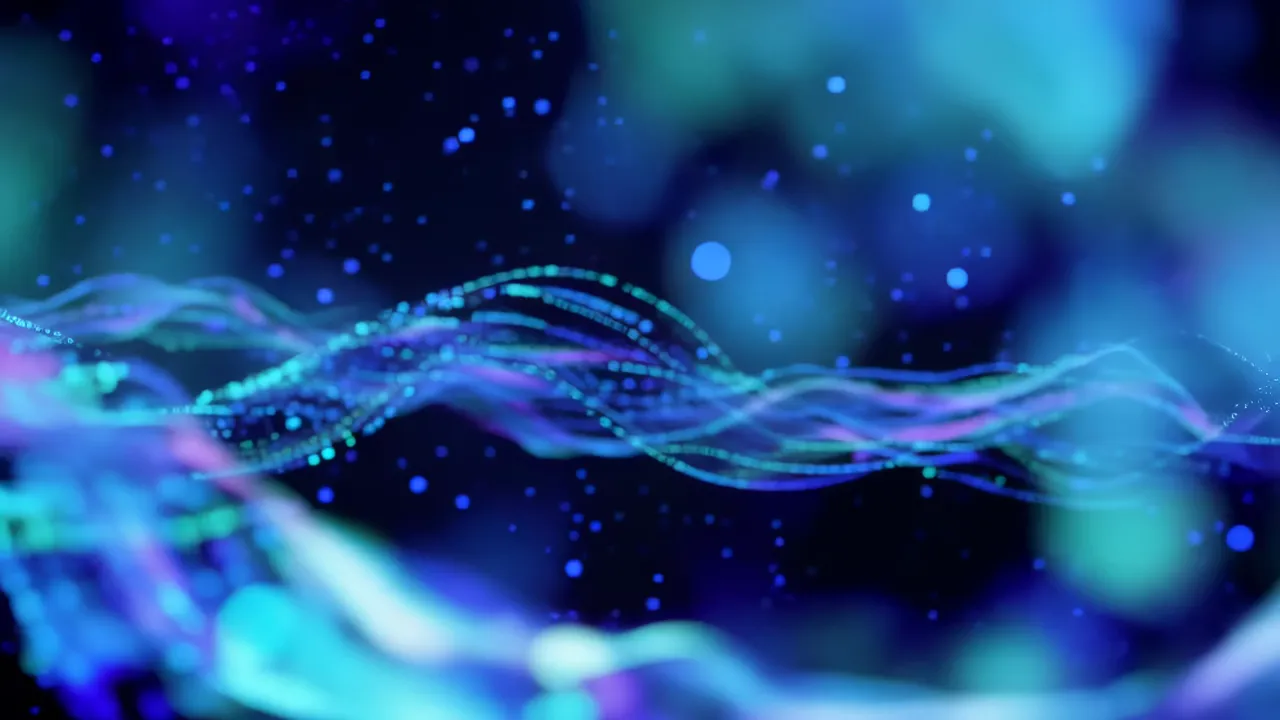 Vibrant Blue Data Rivers Flowing Through Dark Space