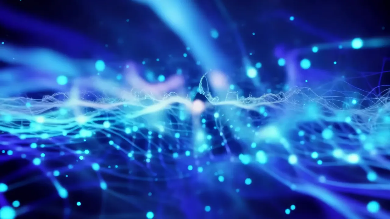Vibrant Blue Digital Wave Energy Background