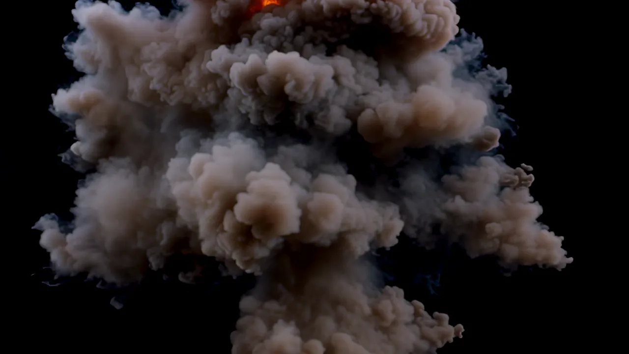 Vibrant Energy Burst Explosion with Expanding Shockwave