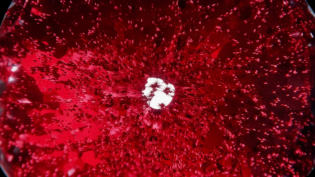 Vivid Red Ruby Crystal with Silk Inclusions