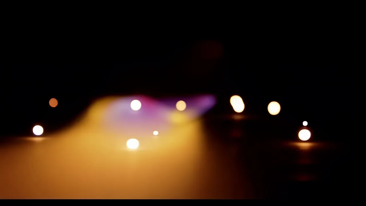 Warm Amber Light Wash Over Black Background