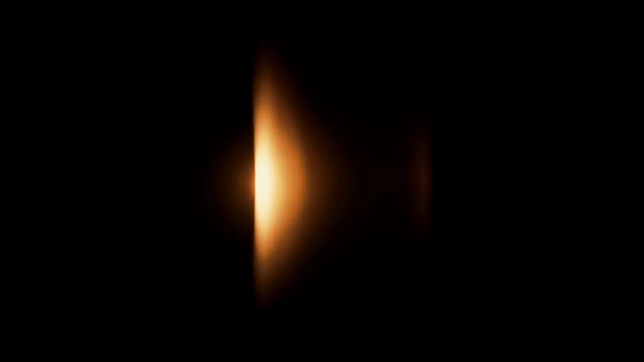 Warm Golden Light Streak on Black Background