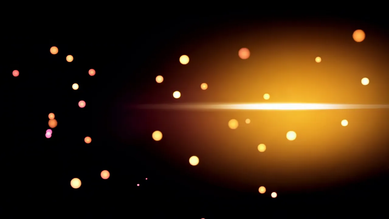 Warm Orange and Gold Bokeh Light Orbs on Black Background