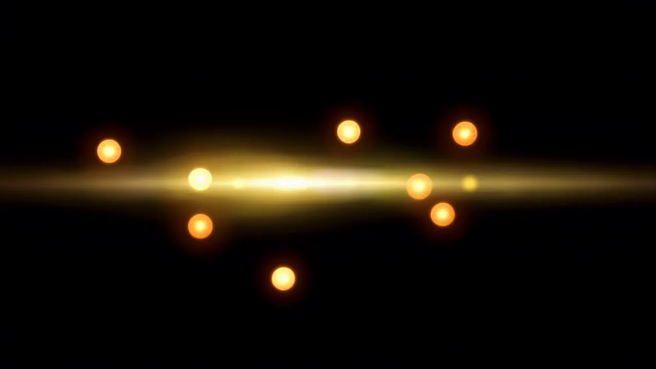 Warm Orange and Gold Bokeh Lights Floating on Black Background