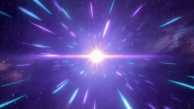 Warp Speed Motion Through a Starburst of Energizing Colors