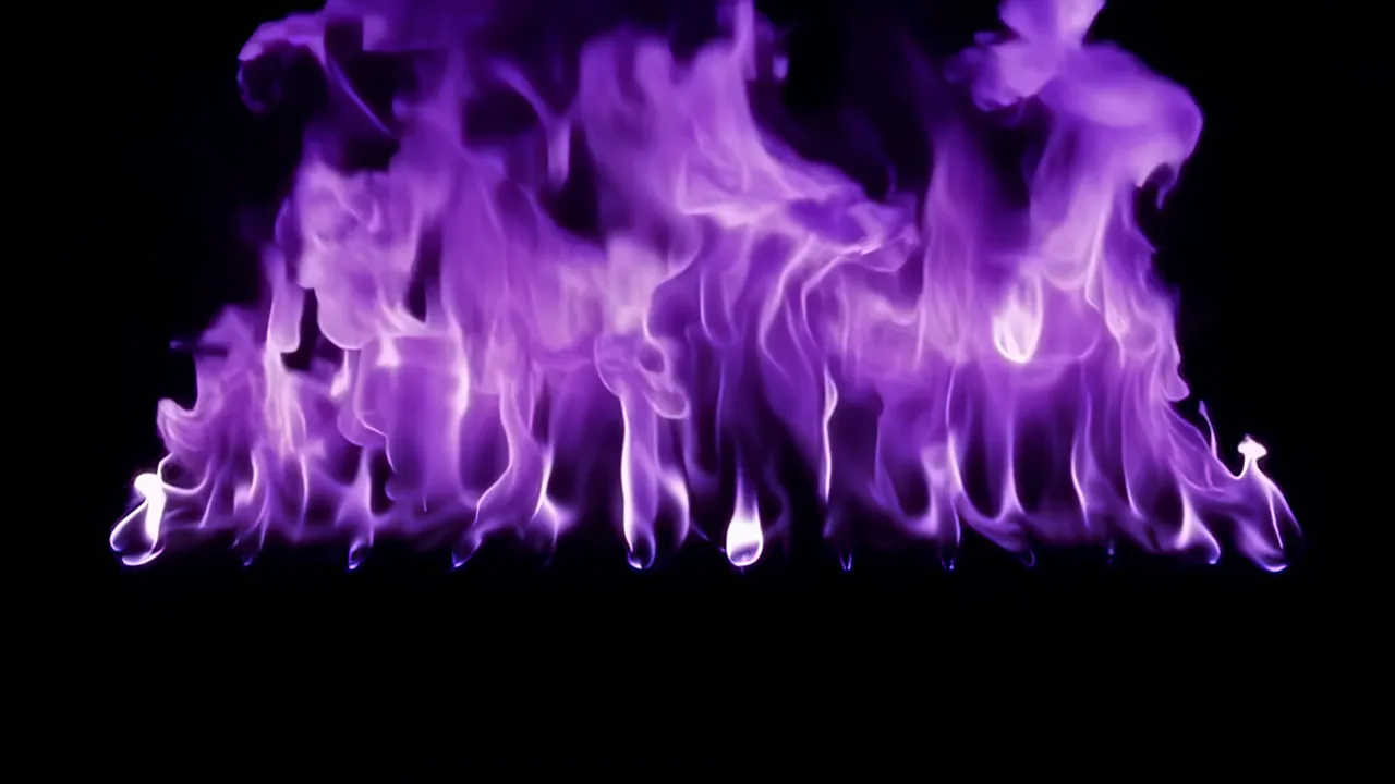 Wide Explosion of Purple Fire Spreading Across the Frame