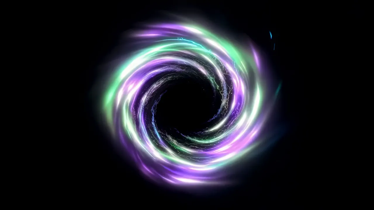 Wormhole Portal with Spiraling Light and Energy